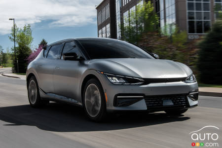 The front end of the future Kia EV6